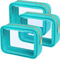 PACKISM Clear Makeup Bag Travel - TSA Approved Toiletry Bag, Turquoise