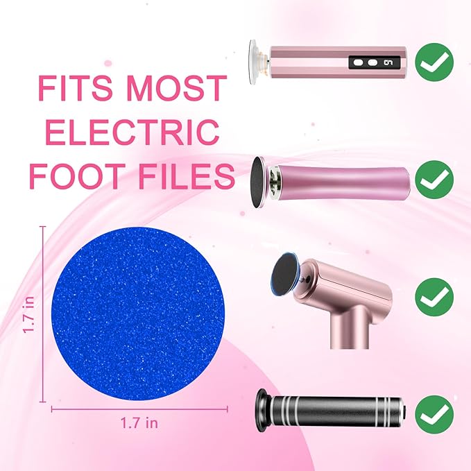 Trazzo 80/120/180 Grit Replacement Sanding Discs for Electric Foot File - Color-Coded Refill Sandpaper Pads for Callus Remover, Fits Most Round Foot Grinders (60PCS)