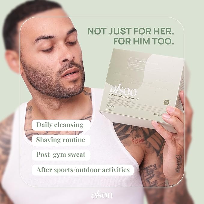 Clean Face Towels XL® – 100% Viscose, OEKO-TEX Certified, Ultra Soft Disposable Towels, Super Absorbent & Eco-Friendly for All Skin Types (50 Count)