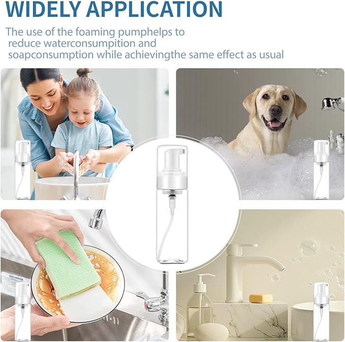 Foam Pump Bottle 7oz 2pcs Foaming Soap Dispenser 200ml Foaming Spray Bottless Travel Foas Pump Bottle Empty Travel Foass Bottles Clear Foams Dispenser for Hand Soap Toiletries Shampoo Lotion