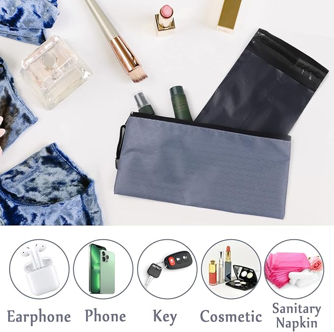 Feminine Personal Disposal Bags - 200pc Grey Opaque and 2pcs Storage Bags for Tampons, Pads, Liners