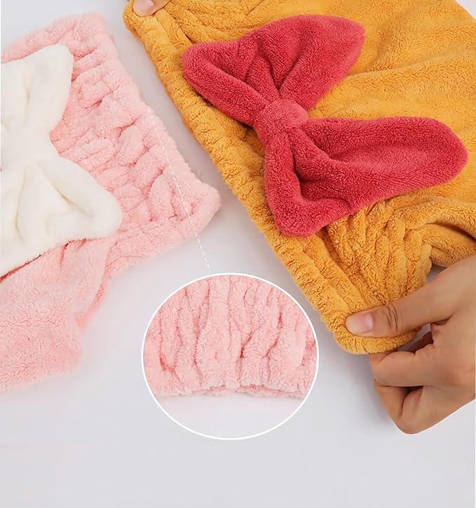 YUMINGUHC Microfiber Hair Drying Caps for Women 4 Pack