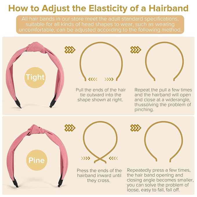 Headbands for Women Girls - 6PCS Stylish Top Knotted Headbands - Knotted Headband for Women - Head Bands Wide Hairband Hair Accessories