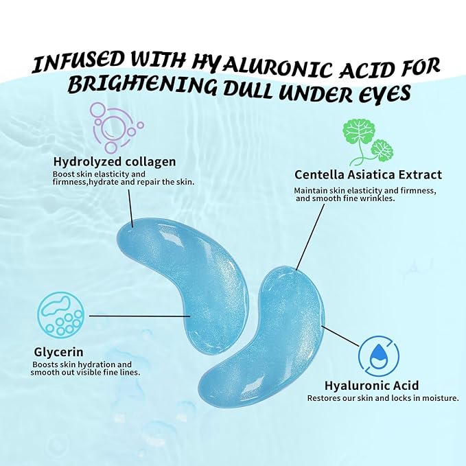 Maskiss Under Eye Patches (30 Pairs), Hyaluronic Acid Eye Masks for Dark Circles Puffy Eyes Undereye Bags, Collagen Eye Patches for Wrinkles and Hydrate, Skin Care Gift for Her