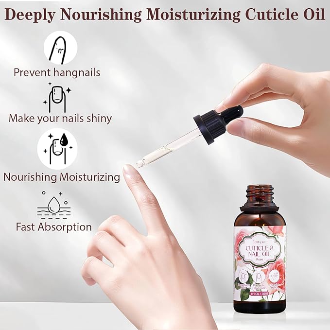 yonisayo 3 Pack Cuticle Oil, 3 in 1 Hydrating Oil for Strengthen Dry Nails Care, Soothe Cracked Cuticles, Thin Nails & Moisturize Hands, Non-Greasy, Cruelty-Free, Rose, Geranium, Lavender