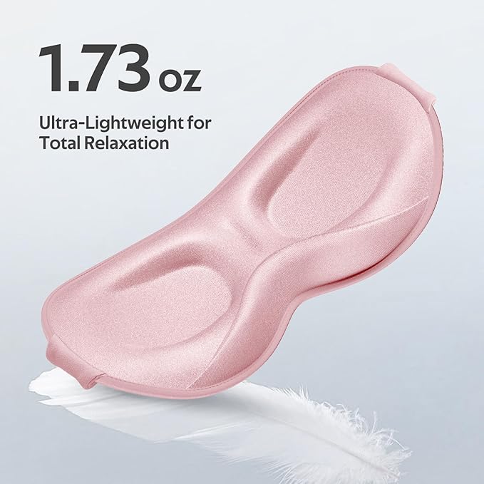 Vynix® Sleep Mask for Women Men - 100% Blackout Eye Masks for Sleep - 3D Soft Sleeping Mask for Side Sleepers - Zero Pressure Lash Extensions Eye Cover Shade for Airplane Travel Essentials, Pink
