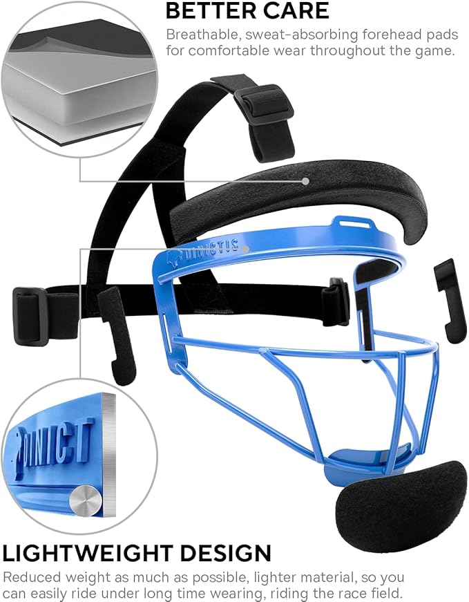 Dinictis Softball Face Mask, Lightweight, Comfortable, with Wide Field Vision, Durable and Safe Face Guards, Premium Protective Softball Fielder's Mask