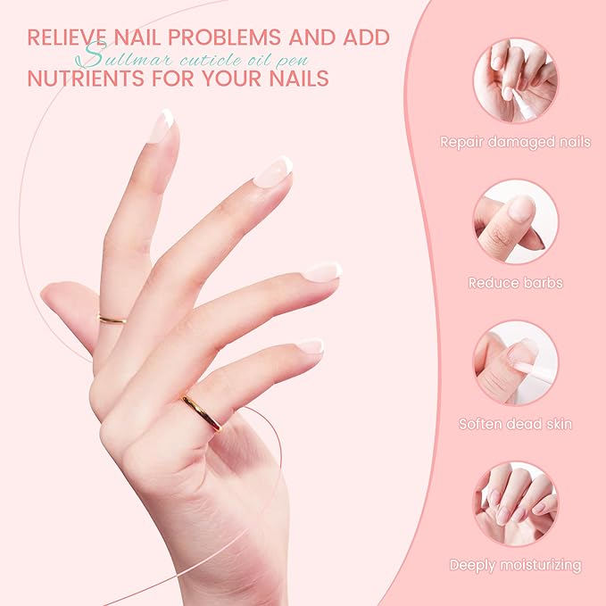 SULLMAR Nail Oil Cuticles Pens 8pcs Nail Care Kit 8 Smell Cuticle Pen Nutrition Oil Nail Art Professional Manicure Set for Nails Softener Nourish Skin