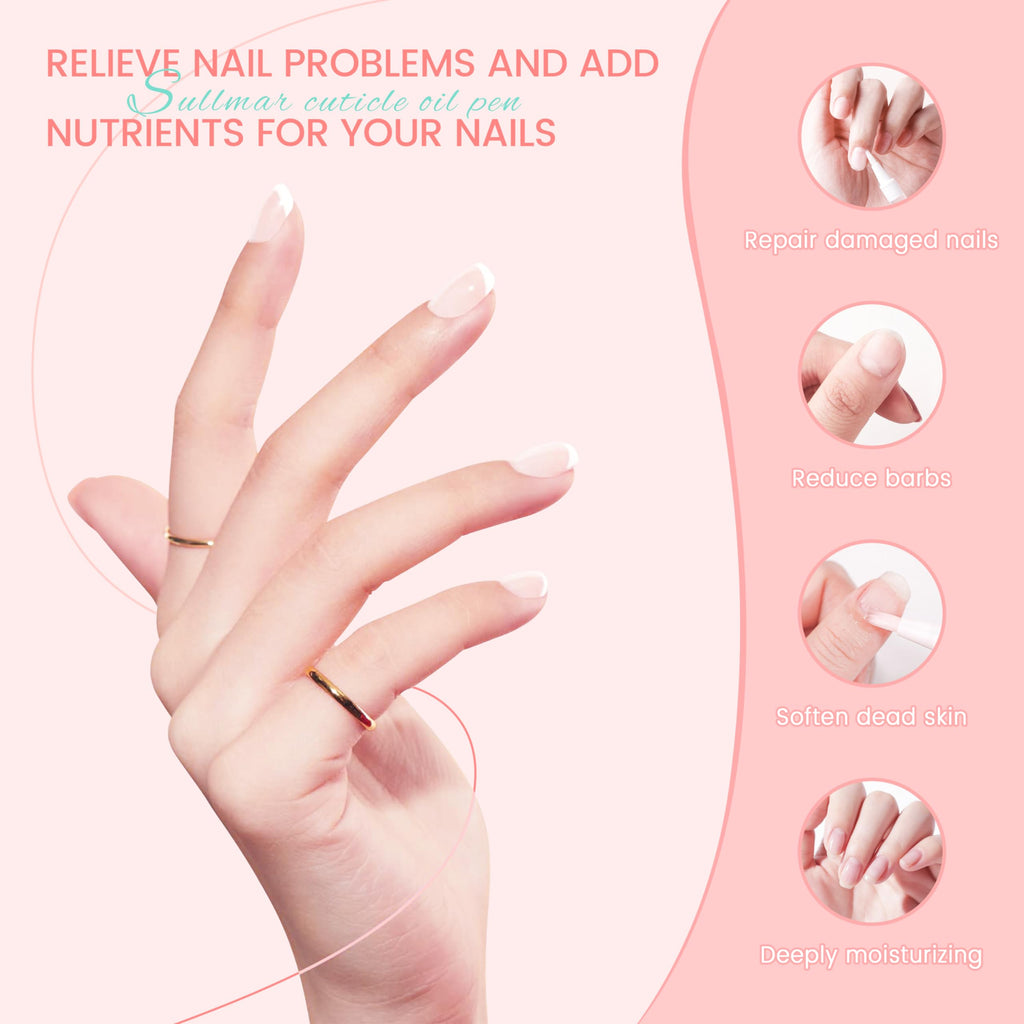 SULLMAR Nail Oil Cuticles Pens 8pcs Nail Care Kit 8 Smell Cuticle Pen Nutrition Oil Nail Art Professional Manicure Set for Nails Softener Nourish Skin