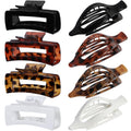 CHANDAT Hair Clips for Women, Flat Hair Clips, 8 pcs, 2style - Leopard