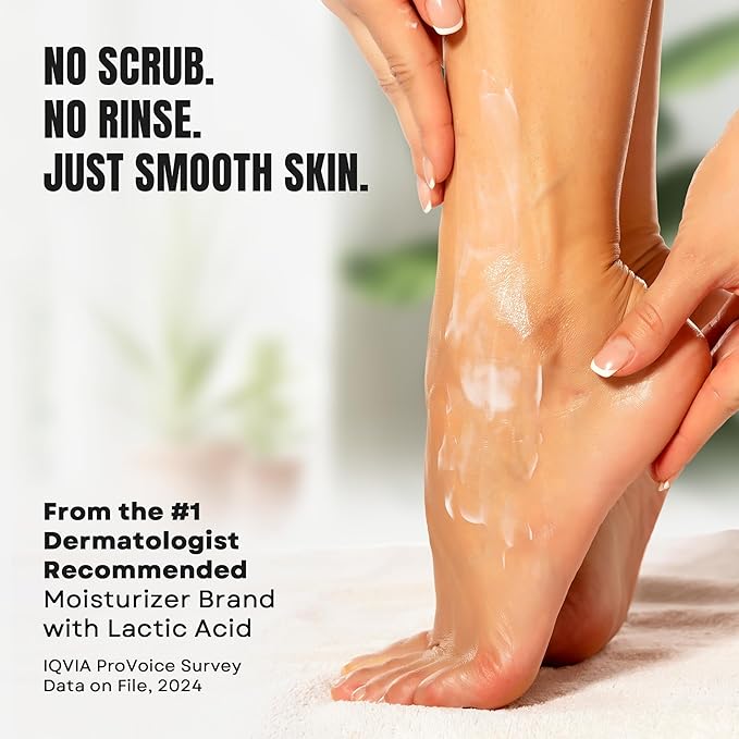 AmLactin Foot Repair Cream with Moisturizing Socks, Therapeutic Foot Cream for Dry Cracked Heels and Feet, No-Scrub Exfoliator & Moisturizer with 15% Lactic Acid AHA, 3 oz (Packaging May Vary)