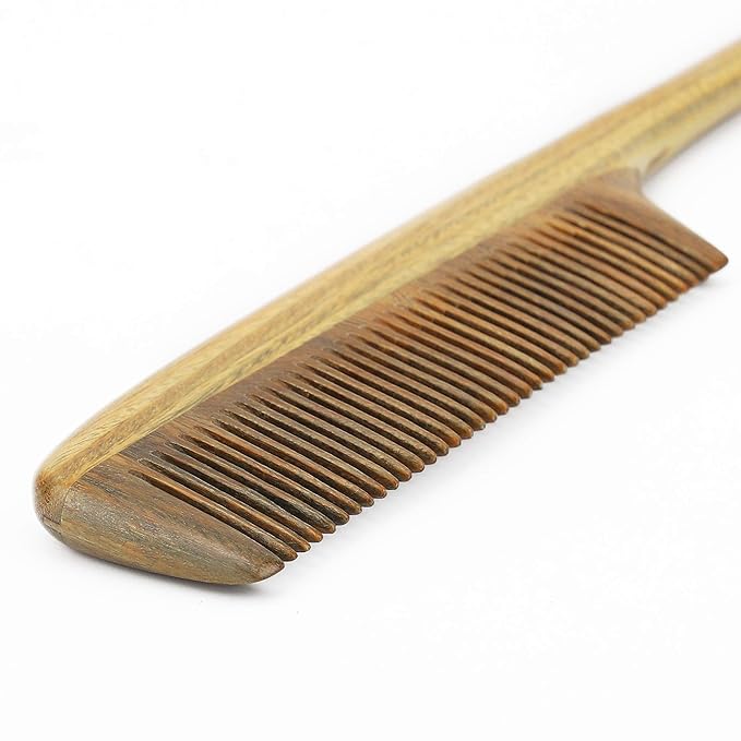 Onedor Handmade Natural Green Sandalwood Wooden Hair Comb