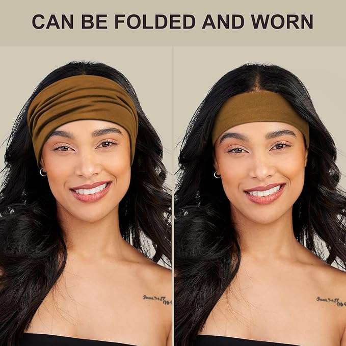 DiyJibb Headbands for Women, 7PCS Wide Cloth Hair Bands for Workout, Yoga, Skincare & Daily Wear, Soft & Stretchy