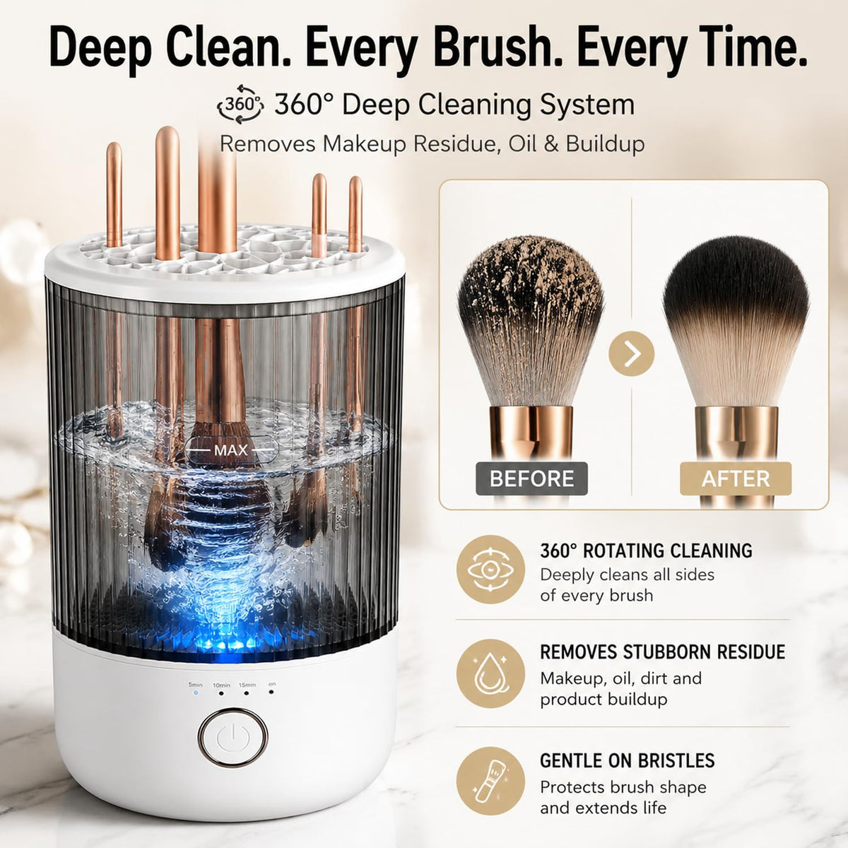 Luslife Electric Makeup Brush Cleaner, USB Makeup Brush Cleaning Machine