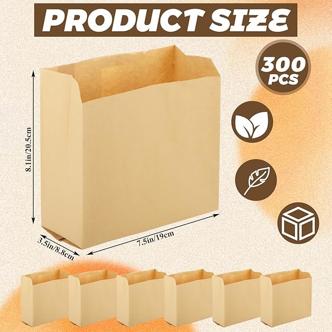 300 PCS Feminine Hygiene Liner Bags, 8.1'' x 7.5'' x 3.5'' Waxed Sanitary Napkin Disposal Bag, Waste Receptacle Paper Liners, Feminine Hygiene Bag for Bathroom, Commercial, Personal Restroom