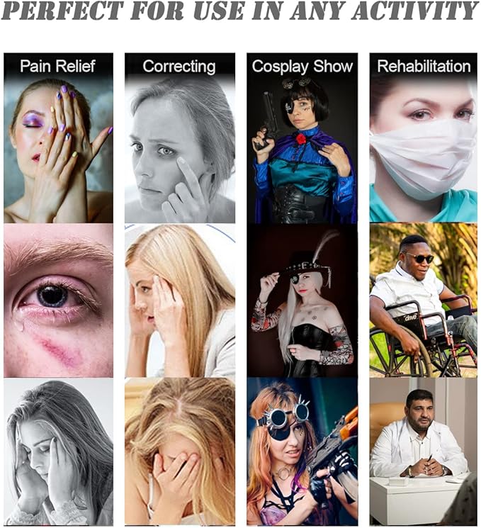 Ice Eye Patches for Puffy Eyes, Cooling Medical Eye Patch Pad Gel Pack Cover Eyepatch Cold Hot Therapy Eye Bags Dark Circles After Surgery Adult Kid (4 PCS)