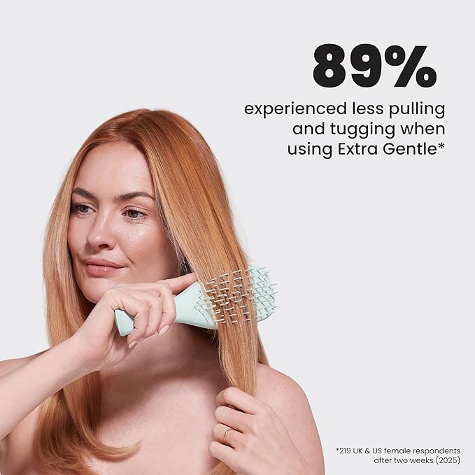 Tangle Teezer Extra Gentle Detangler Brush, Fragile Hair, Eucalyptus Green