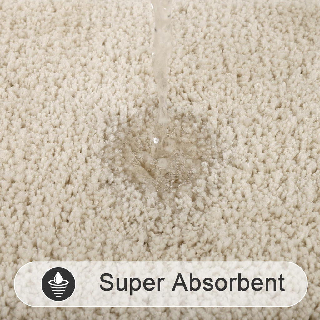 SHACOS Soft Microfiber Light Beige Bathroom Rugs Sets 2 Pieces 32x20 inch
