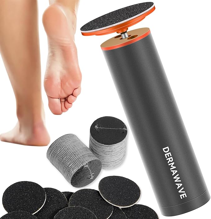 DERMAWAVE FSA&HSA Electric Callus Remover for Feet with 60 Sandpaper Discs, Adjustable Speed Professional Foot File Electric Heel Grinder Sander Pedicure Tool for Dead Skin