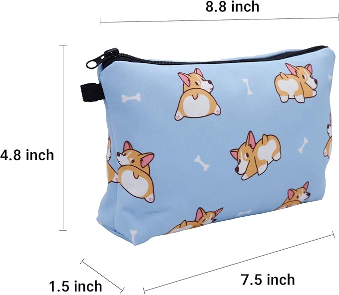 Aiphamy Cute Travel Makeup Bag Cosmetic Bag Small Pouch Gift for Women (Corgi)
