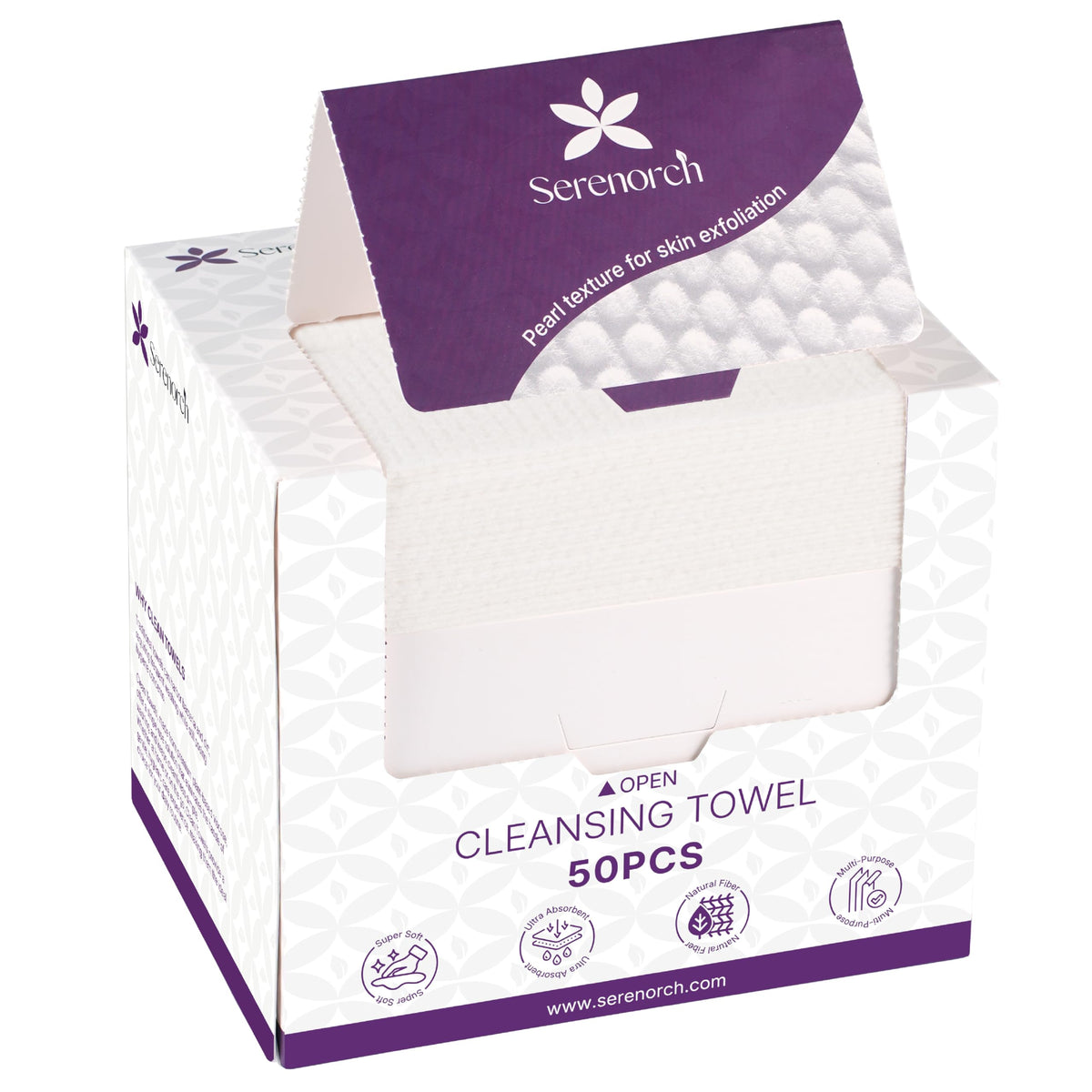 Serenorch Mother's Day Box Disposable Face Towels XL, 50 Count