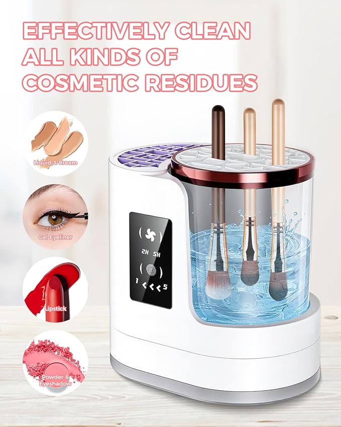 Electric Makeup Brush Cleaner Machine with Automatic Cleaning and Drying