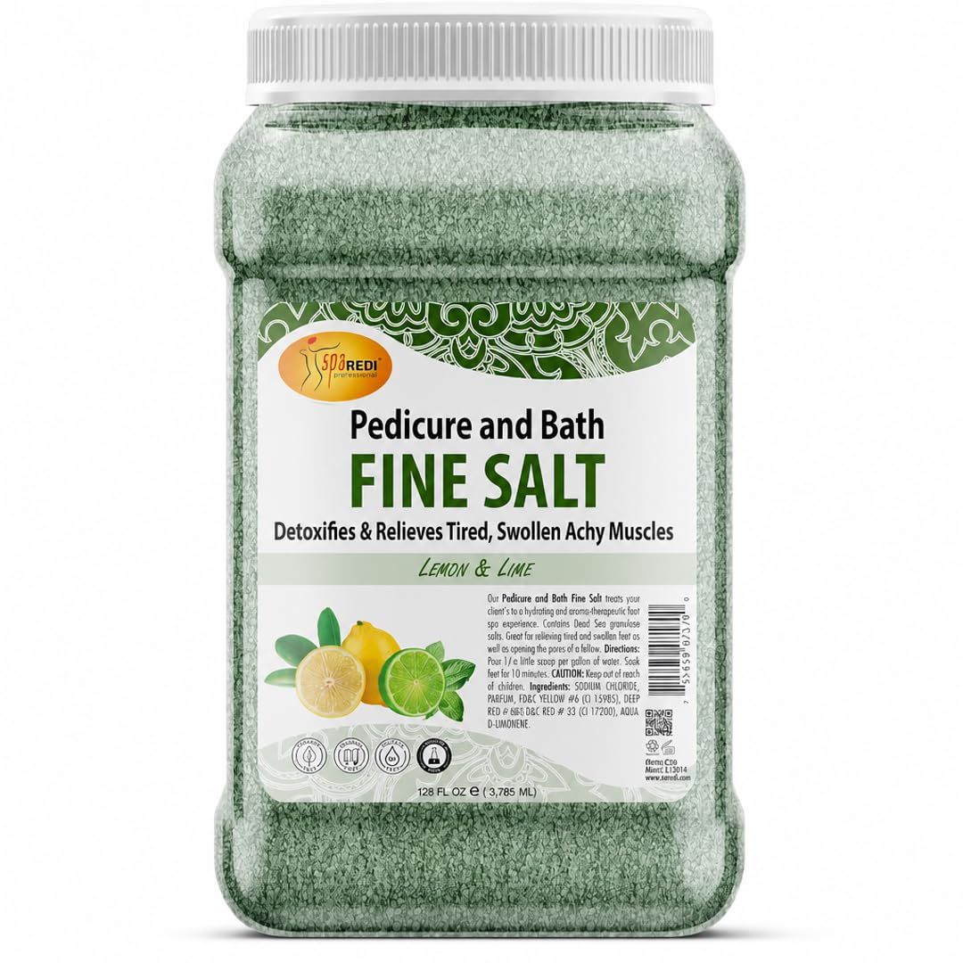 SPA REDI Dead Sea Salt Pedicure Foot Soak, Fine Salt, 128 Oz