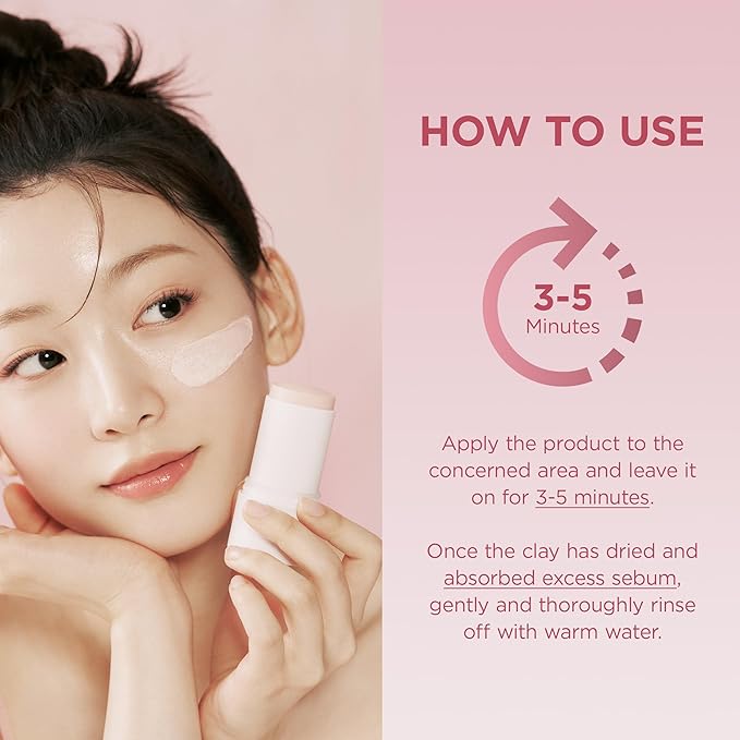 SKIN1004 [Hudson's Pick] Poremizing Quick Clay Stick Mask, Facial Clay Mask for Pores, Centella Clay Stick for Pore Minimizing, Pink Pore Mud Mask for Sebum Balance, Korean Skin Care, 0.95 oz / 27g