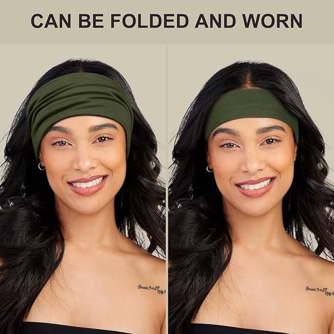 DiyJibb Headbands for Women, 7PCS Wide Cloth Hair Bands for Workout, Yoga, Skincare & Daily Wear, Soft & Stretchy