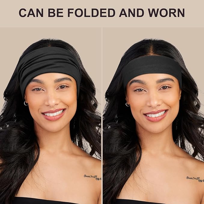 DiyJibb Headbands for Women, 7PCS Wide Cloth Hair Bands for Workout, Yoga, Skincare & Daily Wear, Soft & Stretchy
