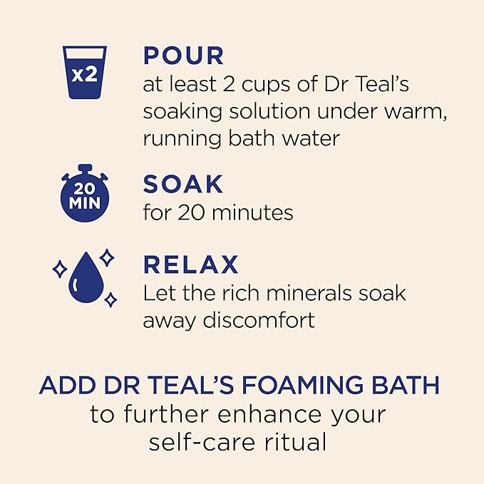 Dr Teal's Epsom Salt Magnesium Soak, Vanilla Comfort, 3 lbs