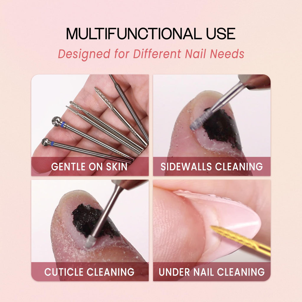 PANA 3/32" Carbide Cuticle Nail Drill Bit for Cuticle Cleaning, Dead Skin Removal, Gel Polish & Acrylic Removal, Under Nail Cleaner, Nail Salon, Manicure Tools (UNC - Gold, Coarse)