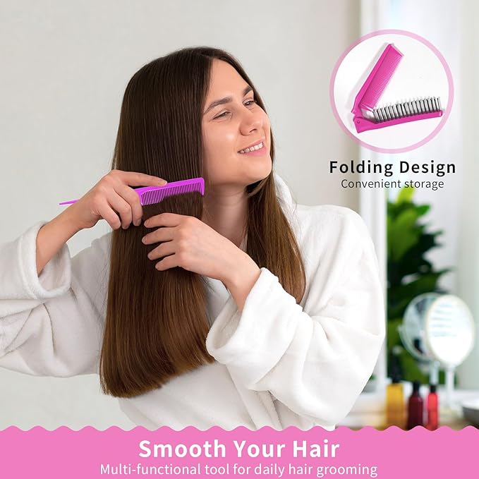 Hair Rollers Large Small 50PCS Set, 36PC Large Medium Small Hair Rollers for Volume Curlers with 12PC Clips and 2 Combs for Short Medium Blowout Look Long Hair Gift for Women Girls
