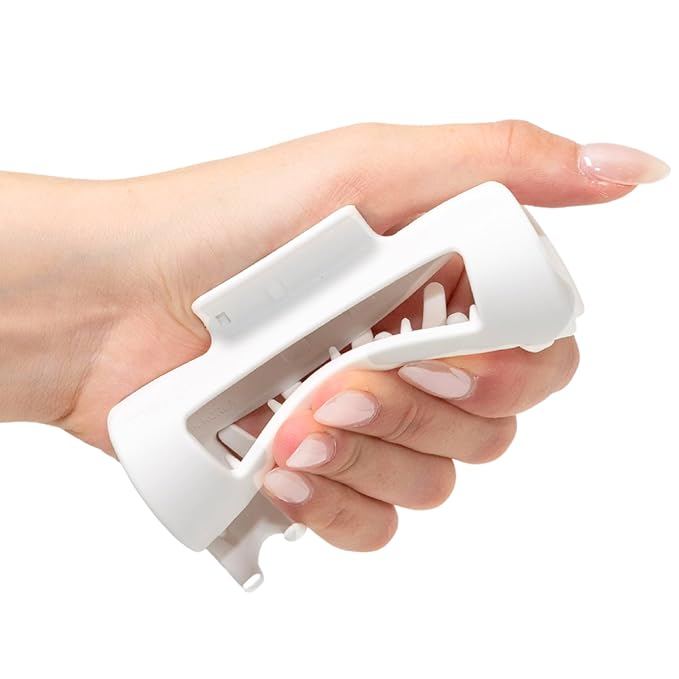 Mello Medium Hair Clip - Flexible Comfort Hair Claw for Women, Strong Hold for Thick & Thin Hair Styling, Durable Material, Matte Non-Slip Finish, Made in Korea, Patent Pending (White, Medium)
