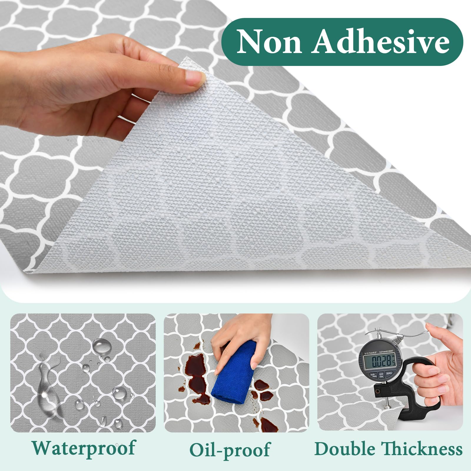 Shelf Liners for Kitchen Cabinets 17in x 30FT Non Adhesive Drawer Liner