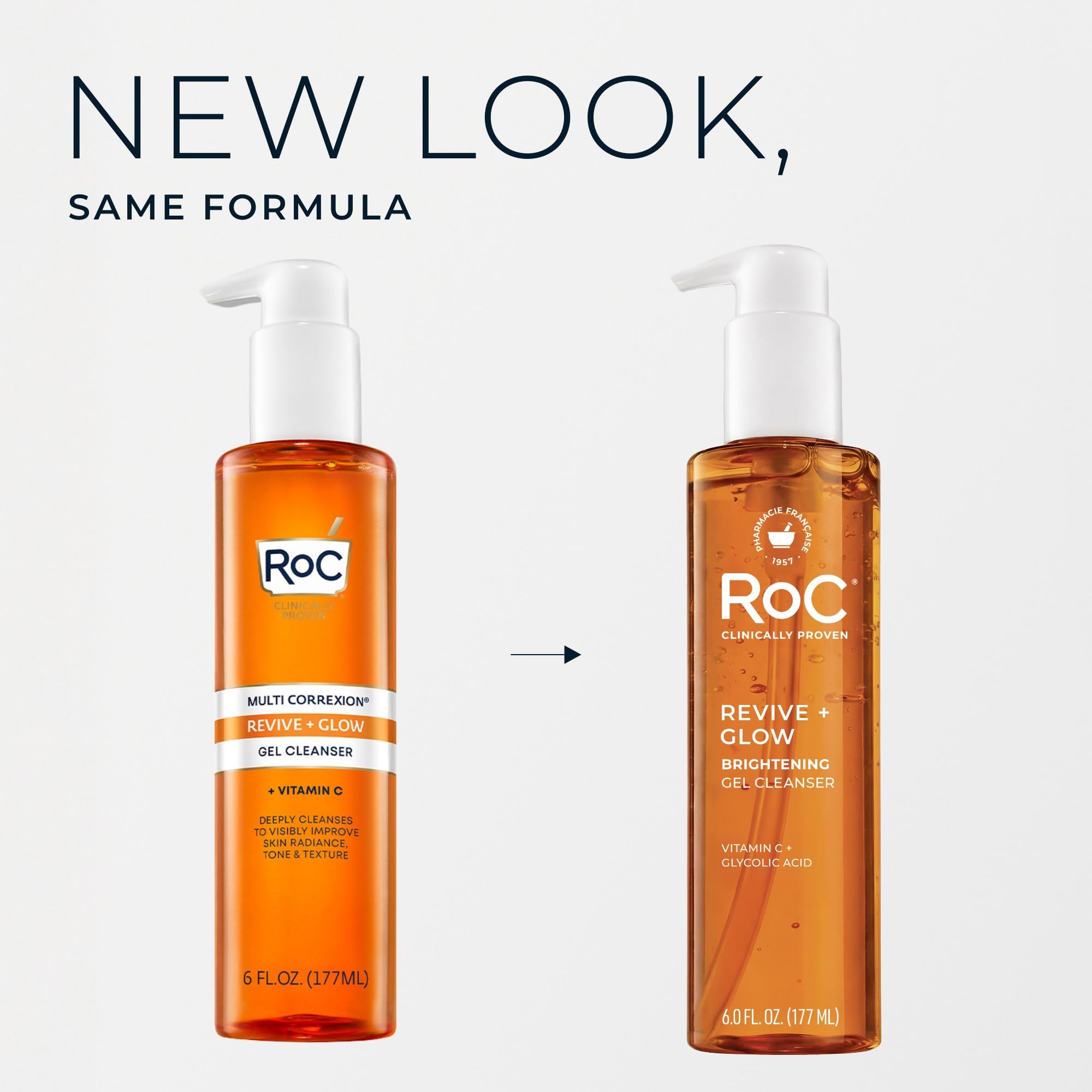 RoC Multi Correxion Revive + Glow Vitamin C Gel Brightening Cleanser, 6 oz