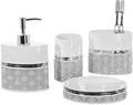 Creative Scents Mirror Damask 4 Piece Resin Bathroom Accessories Set