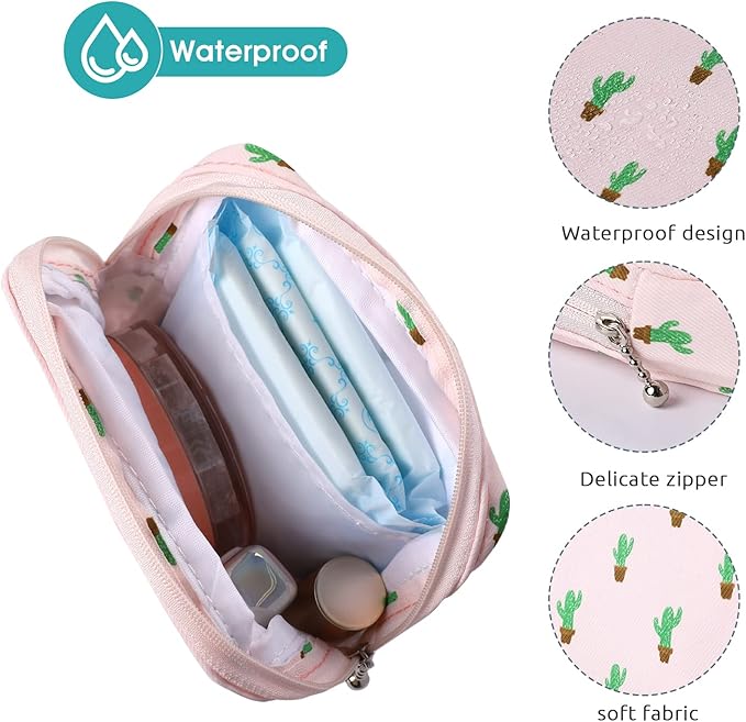 Vin Beauty 3Pcs Pad Bag for Sanitary Napkins, First Period Pouch Portable Menstrual Pad Pouch Feminine Menstruation Bag for Women for School