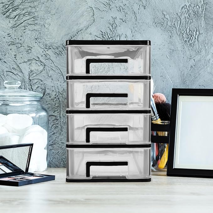 Beaupretty Elegant 4-layer Mini Storage Box Pp Plastic Desktop Drawer Type Storage Organizer Cosmetics Holder for Makeup Desk Supplies