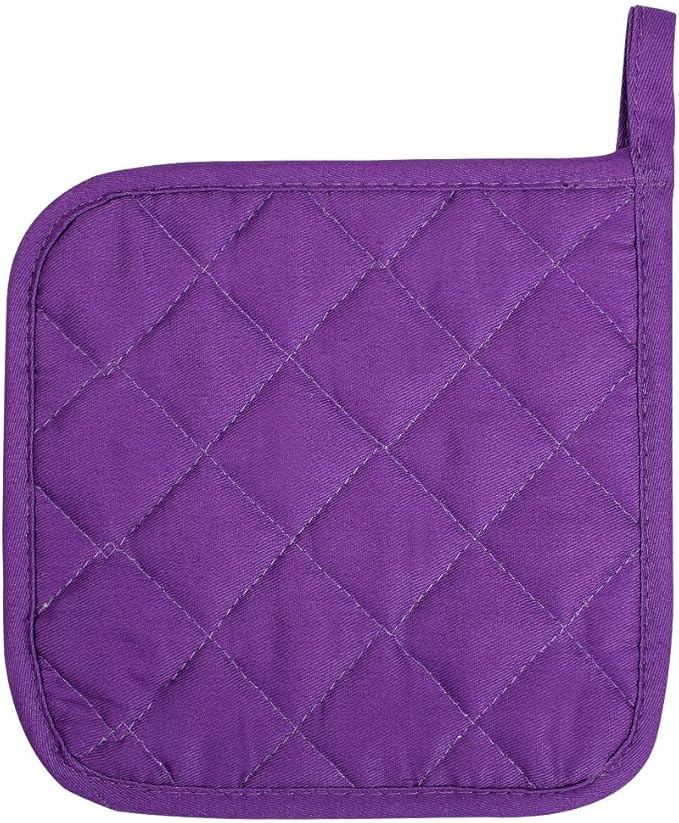 Lifaith 6 Pack Potholders Kitchen Pot Holders Set,Cotton Pot Holders for Kitchen 7 inch hot Pads,Heat Resistant Hot Pads for Cooking and Baking Grape