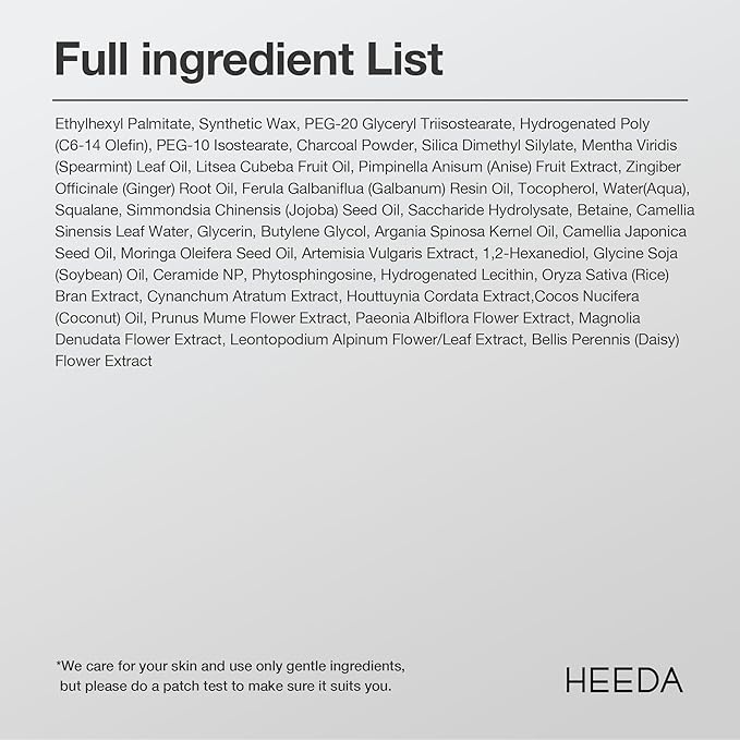 HEEDA Charcoal All-In-One Cleansing Balm, Deep Pore Purifying & Hydrating Makeup Remover with Ceramide & Botanical Oils (Jojoba, Argan, Camellia) for Soft, Radiant, Glass-Skin Glow