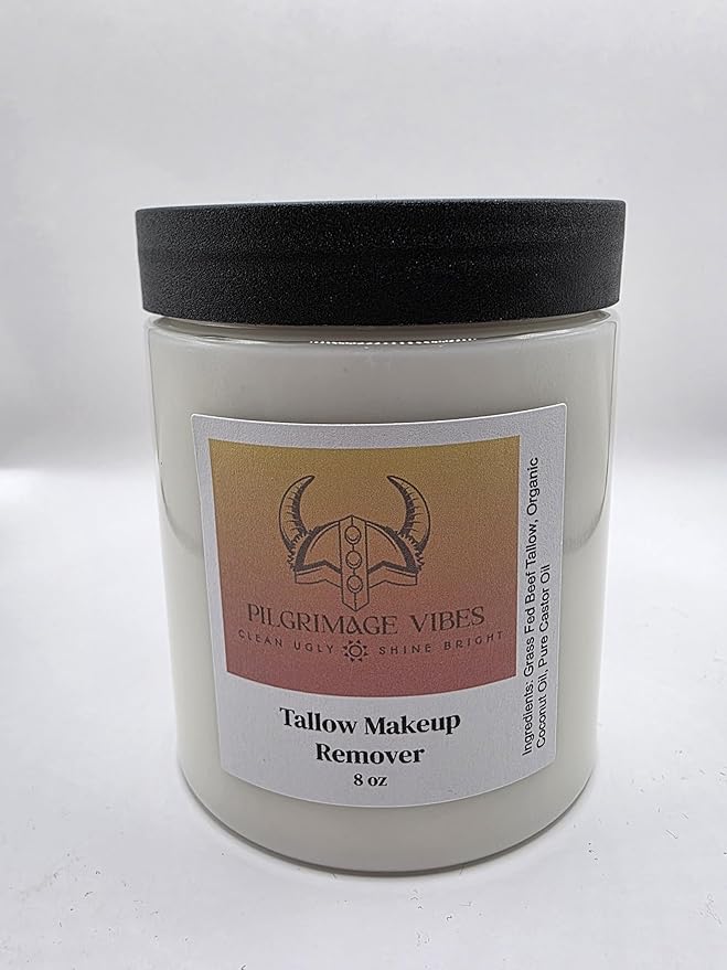 Pilgrimage Vibes All Natural Tallow Facial Makeup Remover, Skin Cleansing Balm