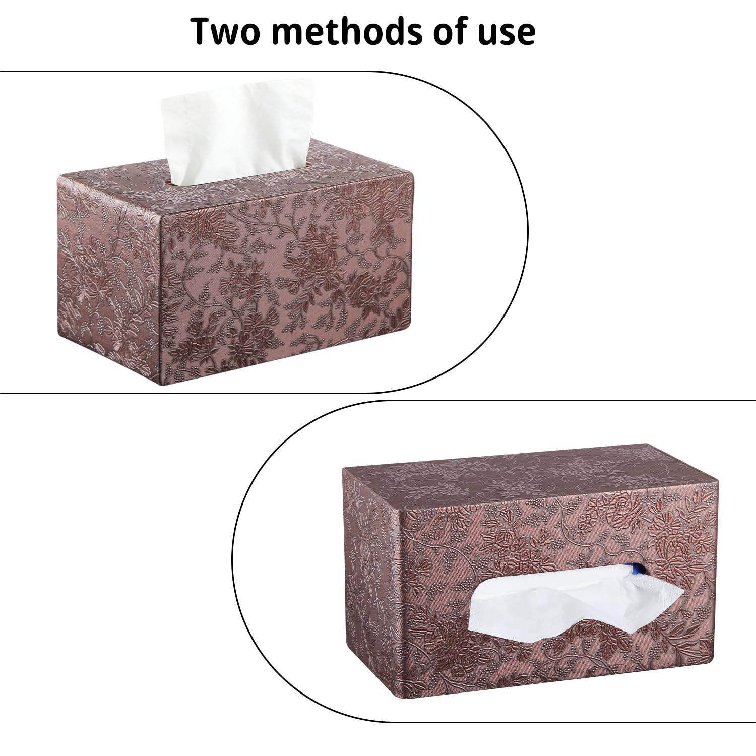Extra Large Tissue Box Cover with Storage Tray,Rectangle Tissue Box Holder