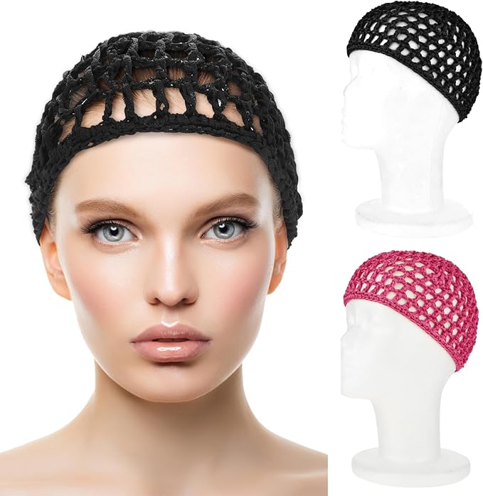 Wig Cap Thick Long Hair Caps Adjustable Net Mesh Braided Weaving Making Crochet Sew Weave Fishnet Grip Headband