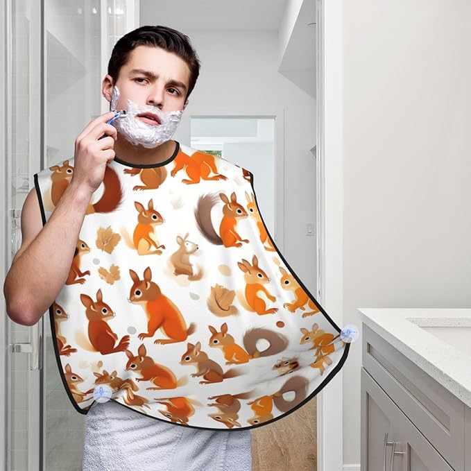 Tropical Fruit Pineapple Print Beard Bib Shaving Apron, Beard Hair Trimming Cape Gift For Dad