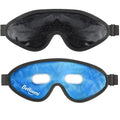 BeHoomi 2Packs Cooling Eye Masks, Ice Eye Mask Cold Compress for Eyes, Reusable Cold Gel Eye Mask for Eye Relaxation, Comfort Snug Fit, Eye Cover for Home, Office, Black & Blue