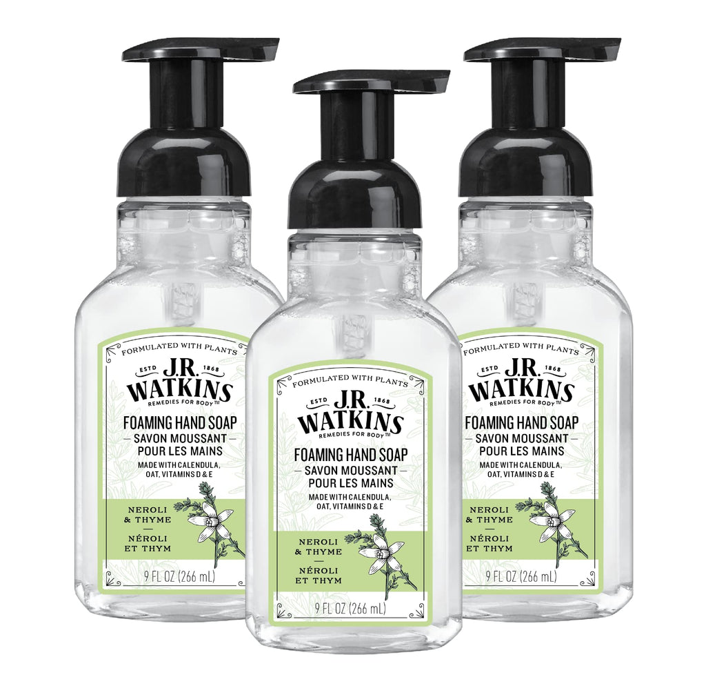 J.R. Watkins Foam Hand Soap Dispenser 3 Pack, Neroli & Thyme, 9 fl oz