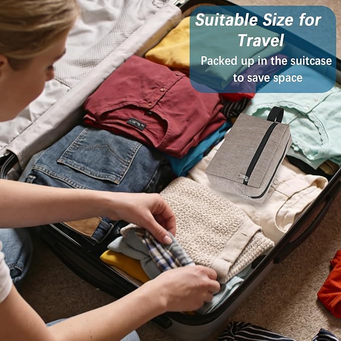 Orepzinc 8 PCS Travel Toiletry Bag for Women and Men, Travel Pouch, Large Shaving Bag, Portable Grooming Bags, Foldable Storage Bags with Handle for Cosmetics Toiletries Tools, 4 Colors