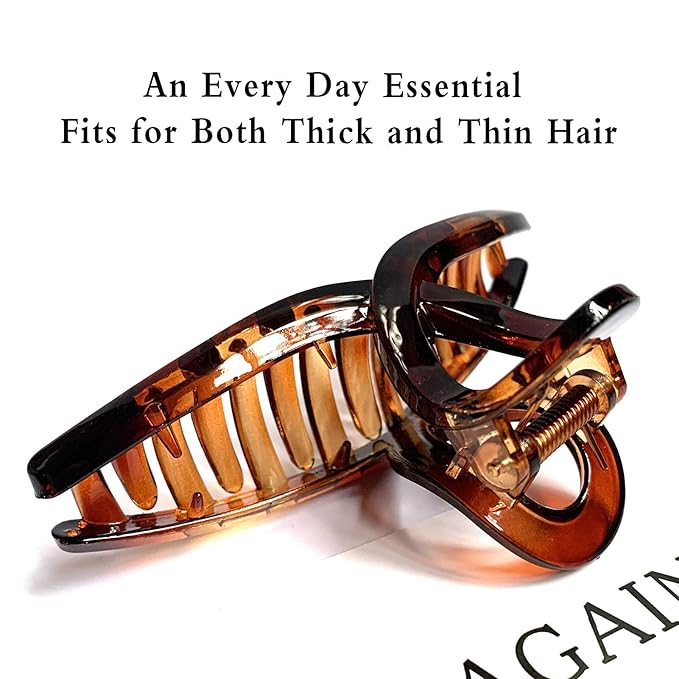 Nalodu Hair Claw Clips Large 4.3 Inch No Slip Big Matte Glossy Butterfly Clip for Thin Fine, Medium Thick Hair Women, 5 Pack
