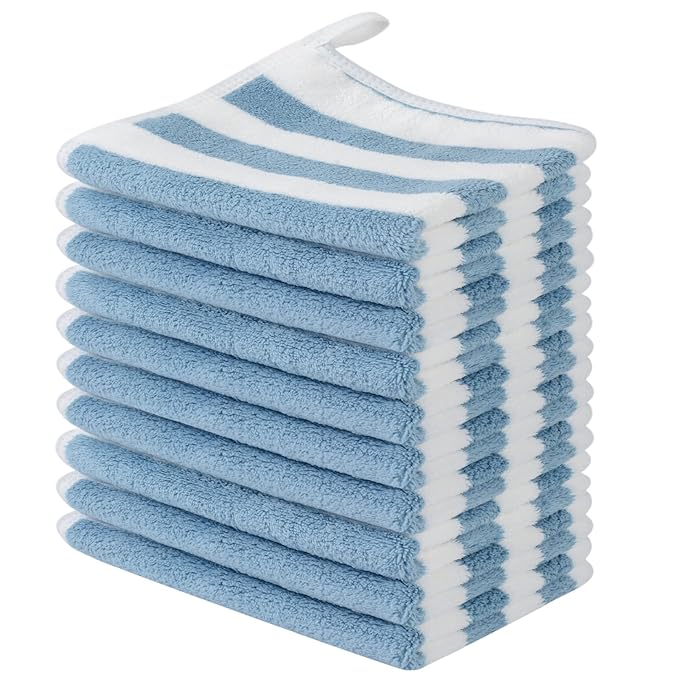 SINLAND Microfiber Facial Cloths Fast Drying Washcloth 12inch x 12inch Absorbent Face Wash Cloth Soft Makeup Remover Cloths